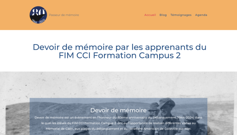 Devoir de mémoire - Site internet réalisé sur WordPress avec le thème Divi.